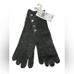 New Michael Kors Access Ribbed Knit Gloves color‎ gray one size